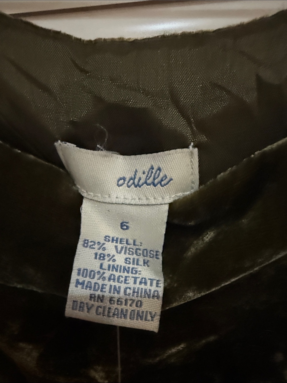Odille Olive Green Velvet A-Line Skirt with Ruffle Hem - Picture 2 of 4